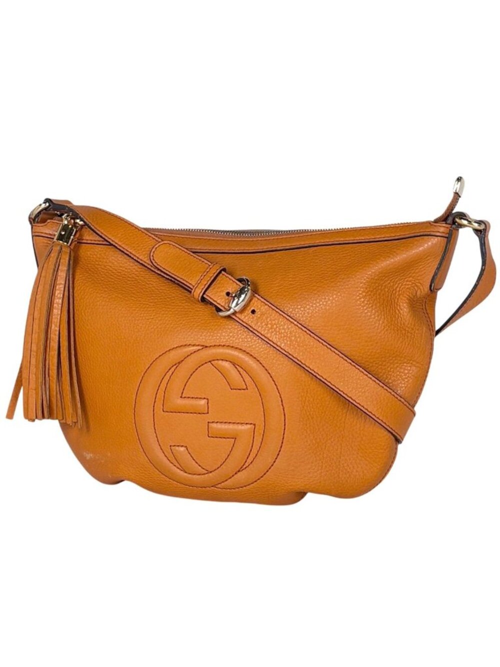 Gucci Soho Shoulder Bag Interlocking Leather Orange